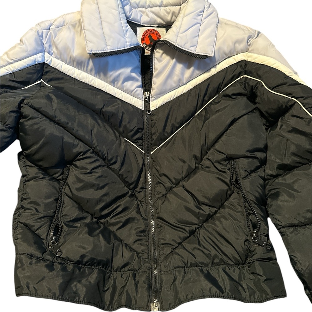 Vintage Black and Gray White Stag Puffer Jacket